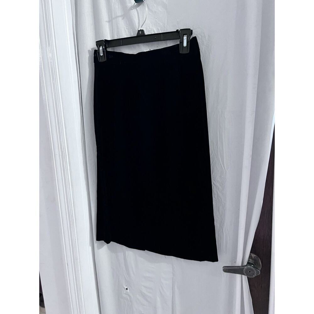 Vintage 80's Scott McClintock Women's Black Velvet Midi Pencil Skirt Size 8 NEW - Picture 1 of 7